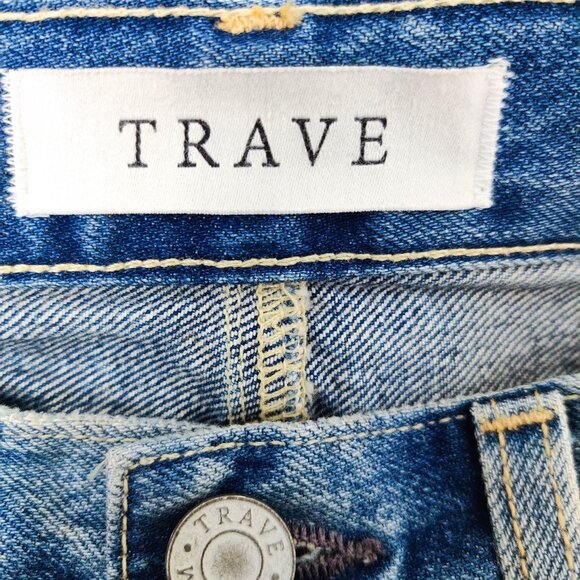 Trave Leigh Denim Mini Skirt in Under Pressure Blue 25 - Picture 4 of 5